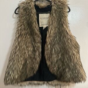 Ralph Lauren Faux Fur Vest in Brown and Black